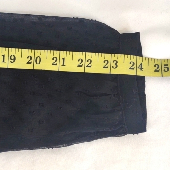 Loft black lined long sleeve sheer blouse, back button closure, Small, NWT - Picture 9 of 10